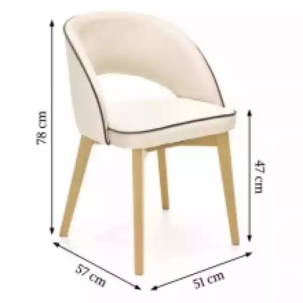 Krzesło Tapicerowane Marino Beżowe/dąb