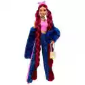 Mattel Lalka Barbie Extra Niebieski Garnitur Panterka Bordowe Włosy Hhn