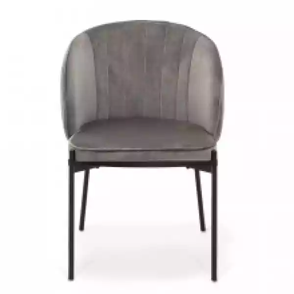 Krzesło Lilly Welurowe Szare/czarne Nogi