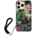Etui Guess Flower Strap Do Apple Iphone 13/13 Pro Niebieski
