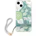 Etui Guess Flower Strap Do Apple Iphone 13 Mini Zielony