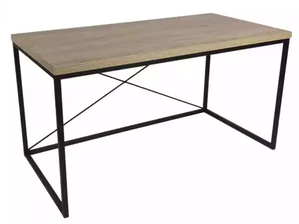 Duże, Industrialne Biurko Borg Desk 140/70 Cm Dąb Brunico
