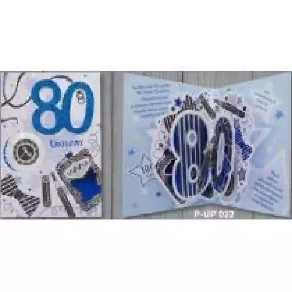 Panorama Karnet Przestrzenny Urodziny 80 Mężczyzna 