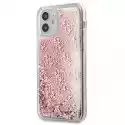 Guess Etui Guess 4G Liquid Glitter Do Apple Iphone 12 Mini Różowy