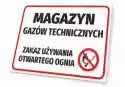 Tabliczka Magazyn Gazów Technicznych - Zakaz Używania Otwartego 