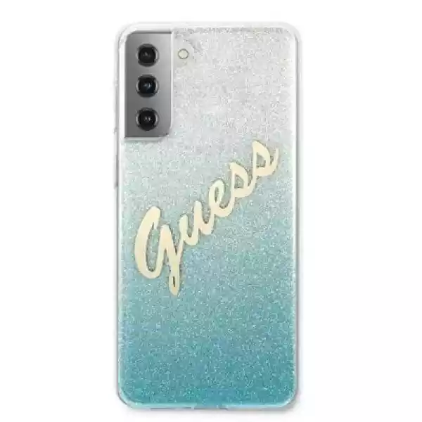 Etui Guess Glitter Gradient Script Do Samsung Galaxy S21+ Niebie