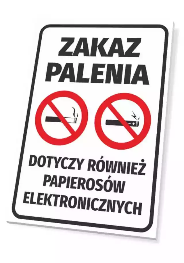 Tabliczka Zakaz Palenia, Dotyczy Również Papierosów Elektroniczn