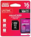 Karta Pamięci Microsd Goodram Uhs1 Cl10 16Gb + Adapter 100Mb - D