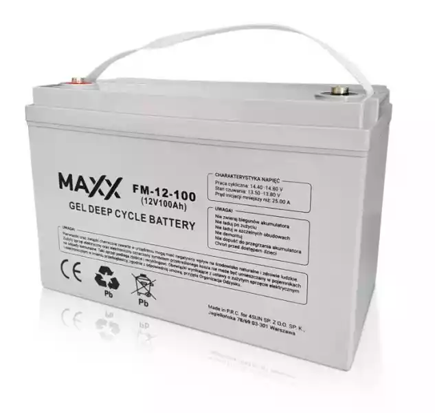 Akumulator Żelowy, Maxx Deep Cycle 12-Fm-100, 100Ah - Darmowa Do