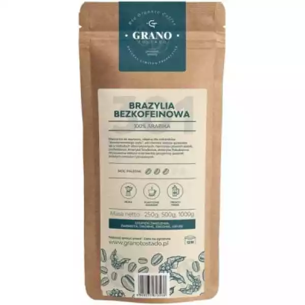 Kawa Mielona Grano Tostado Brazylia Bezkofeinowa Arabica 0.5 Kg