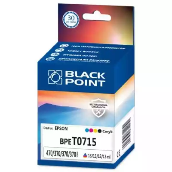 Zestaw Tuszy Black Point Do Epson T0715 Czarny 13 Ml, Błękitny 1