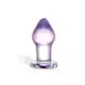 Korek Analny Szklany - Glas Amethyst Rain Glass Butt Plug