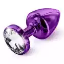 Zdobiony Plug Analny - Diogol Anni Butt Plug Round Purple 35 Mm 