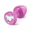 Zdobiony Plug Analny - Diogol Anni R Butt Plug Heart Pink 25 Mm 