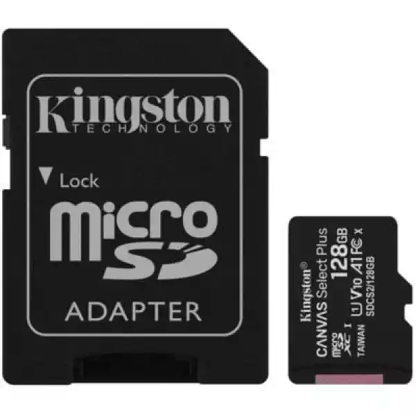 Karta Pamięci Kingston Canvas Select Plus Microsdxc 128Gb + Adap
