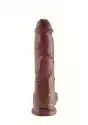 Pipedream King Cook - Sztuczny Penis Brązowy , Jądra, Pvc - 26Cm