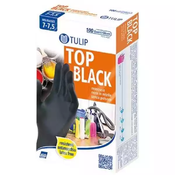 Rękawice Nitrylowe Tulip Top Black (Rozmiar M)
