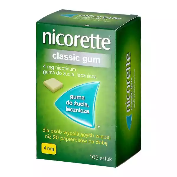 Nicorette Classic Gum Guma Do Żucia 105 