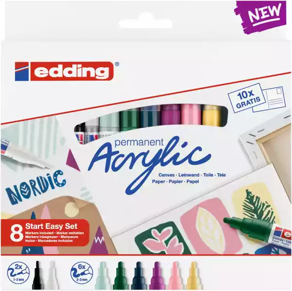 Markery Akrylowe Edding Nordic - 8 Kolorów