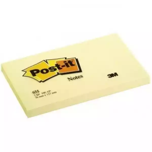 Bloczek Samoprzylepny 3M Post-It 655, 76X127Mm - Żółty