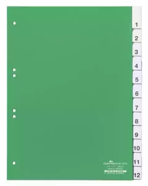 Przekładki A4 Durable Numeryczne 1-12- Zielone / 1 Kpl.