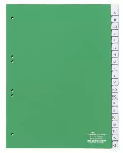Przekładki A4 Durable Alfabetyczne A-Z - Zielone / 1 Kpl.