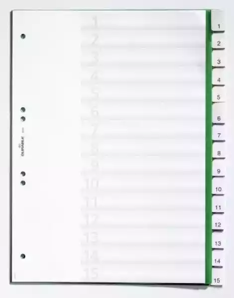 Przekładki A4 Durable Alfabetyczne A-Z - Zielone  / 1 Kpl.