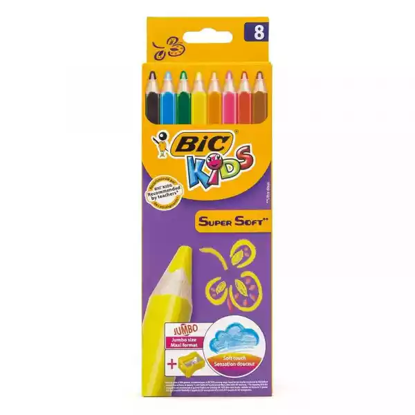 Kredki Ołówkowe Bic Kids Super Soft  - 8 Kolorów