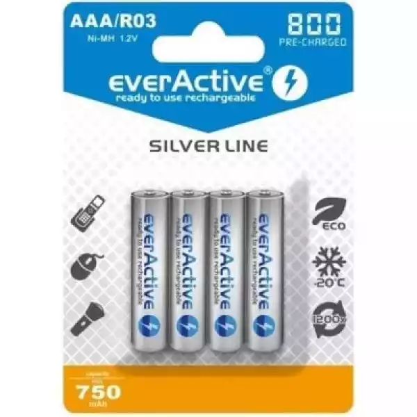 Akumulatorki Aaa 800 Mah Everactive (4 Szt.)