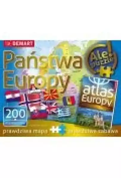 Puzzle 200 El. Państwa Europy + Atlas