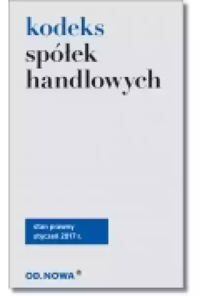 Kodeks Spółek Handlowych 02. 2017