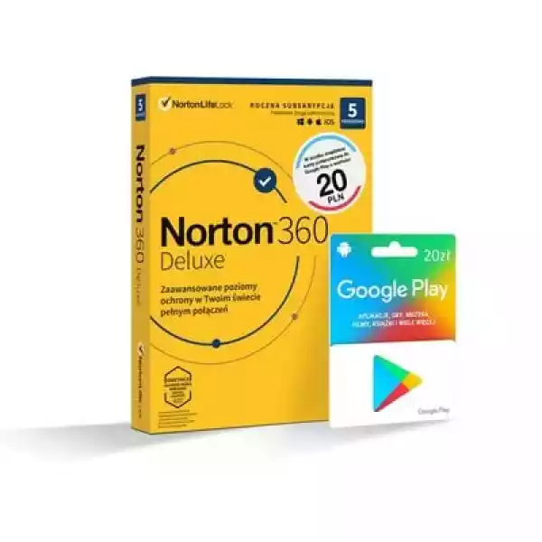 Antywirus Norton 360 Deluxe 50Gb 5 Urządzeń 1 Rok Kod Aktywacyjn