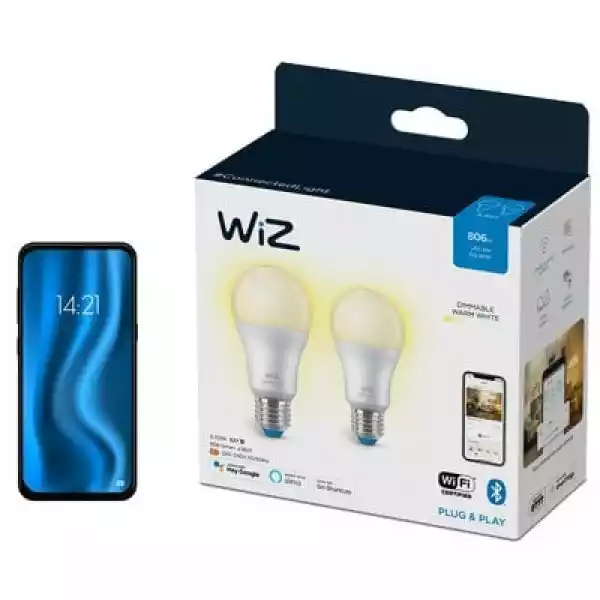 Inteligentna Żarówka Led Wiz 929002450232 8W E27 Wifi (2 Szt.)