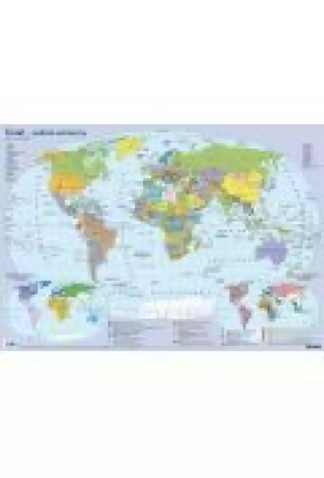 Mapa Polityczna Świata. Plansza Edukacyjna Na Ścianę I Biurko