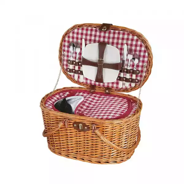 Koszyk Piknikowy Wiklinowy Cilio Riva Brązowy 45 X 31 Cm