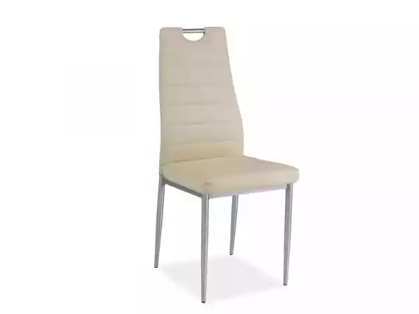 Krzesło Nowoczesne Z Metalowymi Nogami - Ekoskóra - B-260 Krem