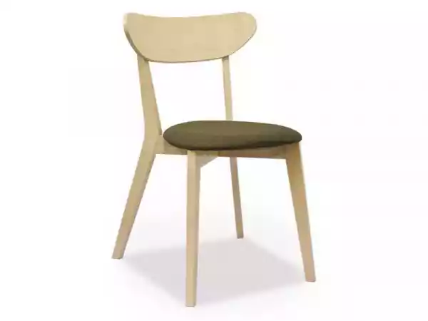 Krzesło Drewniane Tapicerowane Klasyczne - Dąb Bielony - 48 X 43