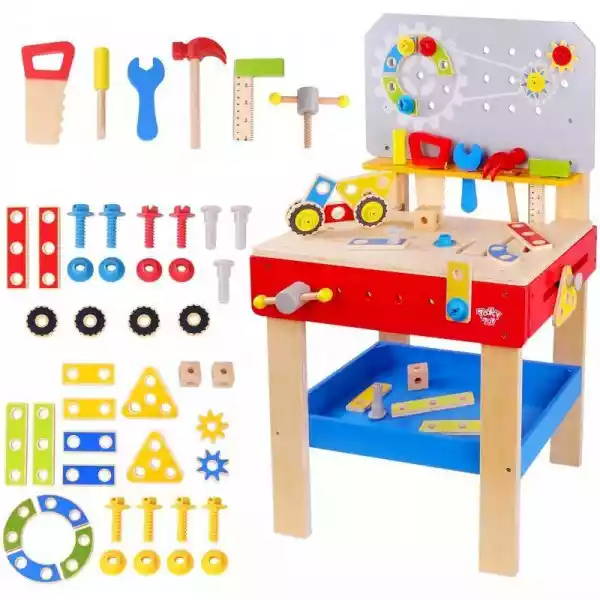 Tooky Toy Drewniany Warsztat Mechanika Dla Dzieci + Narzędzia