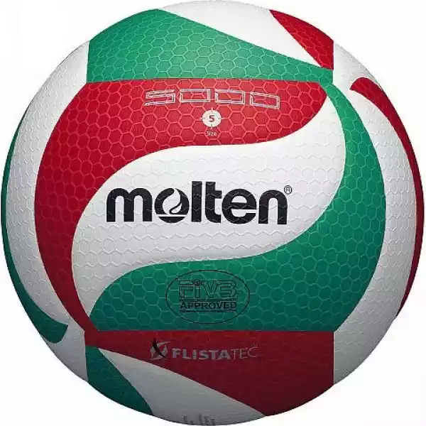 Piłka Siatkowa Molten  V5-M5000 Zielono-Biało-Czerwona Rozmiar 5