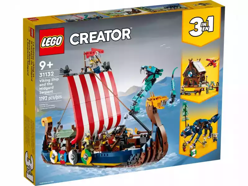 Lego Creator 3 W 1 31132 Statek Wikingów I Wąż