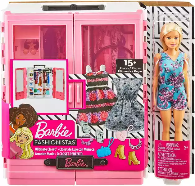 Mattel Lalka Barbie Fashionistas Garderoba Gbk12