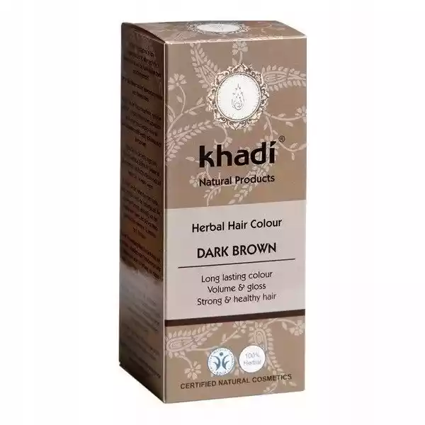 Khadi Herbal Hair Henna Do Włosów Ciemny Brąz