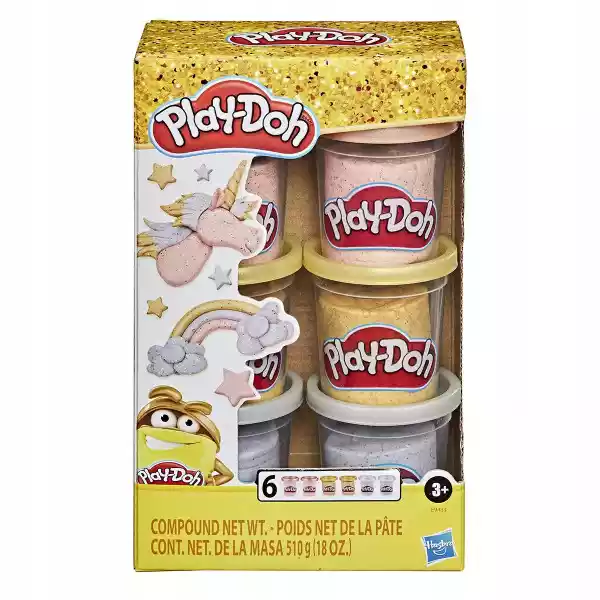 Ciastolina Play-Doh Metaliczne Tuby 6 Sztuk E9433