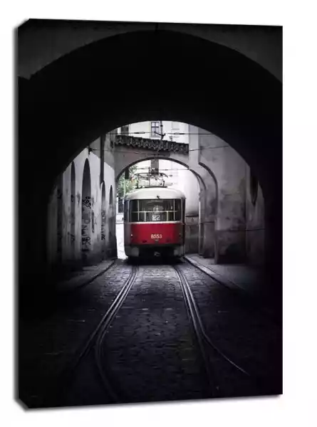 Praga, Tramwaj Ii - Obraz Na Płótnie Wymiar Do Wyboru: 40X50 Cm