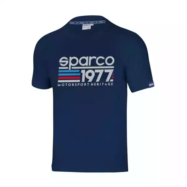 Koszulka T-Shirt Męska 1977 Sparco Granatowa