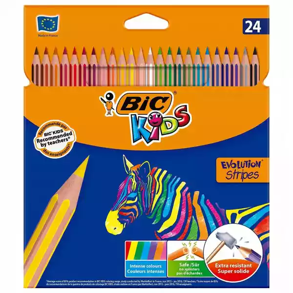 Kredki Ołówkowe Bic Kids Evolution Stripes 24 Kol