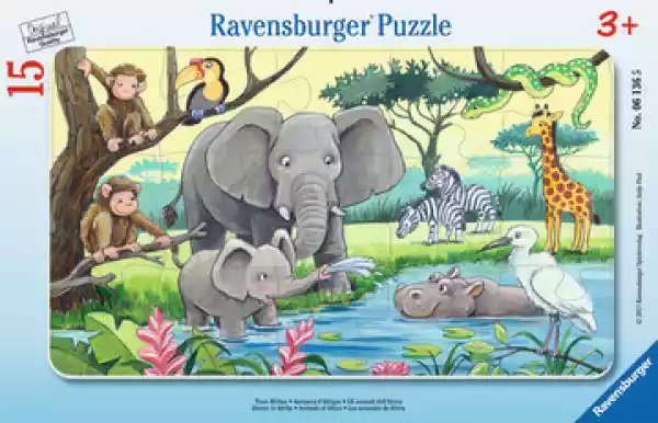 Ravensburger Puzzle Afrykańskie Zwierzęta 15 El.