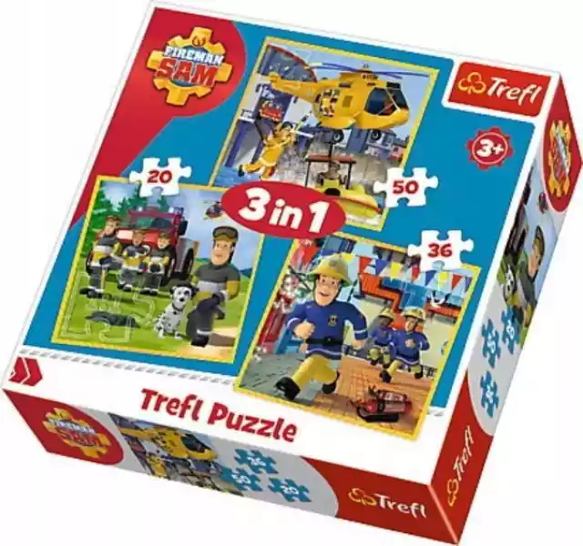 Trefl Puzzle 3W1 Strażak Sam 20, 36, 50 El. 590657