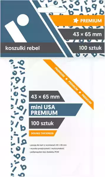 Rebel Koszulki Na Karty Mini Usa Premium 100 Sztuk