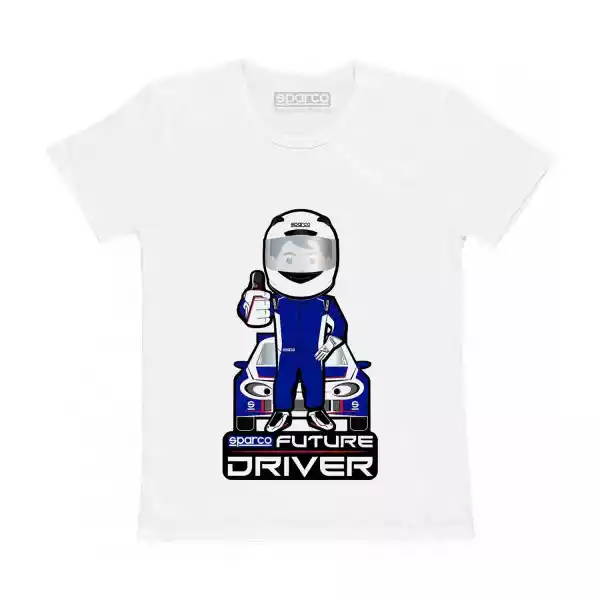 Koszulka T-Shirt Dziecięca Future Driver Sparco Biała
